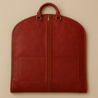 Luxury Burgundy Leather Suit Carrier
