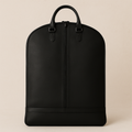 Classic Black Leather Suit Carrier