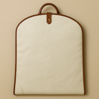 Premium Leather Suit Carrier - Cream & Brown