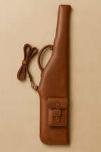 Premium Leather Gun Case - Brown Single Rifle Carrier