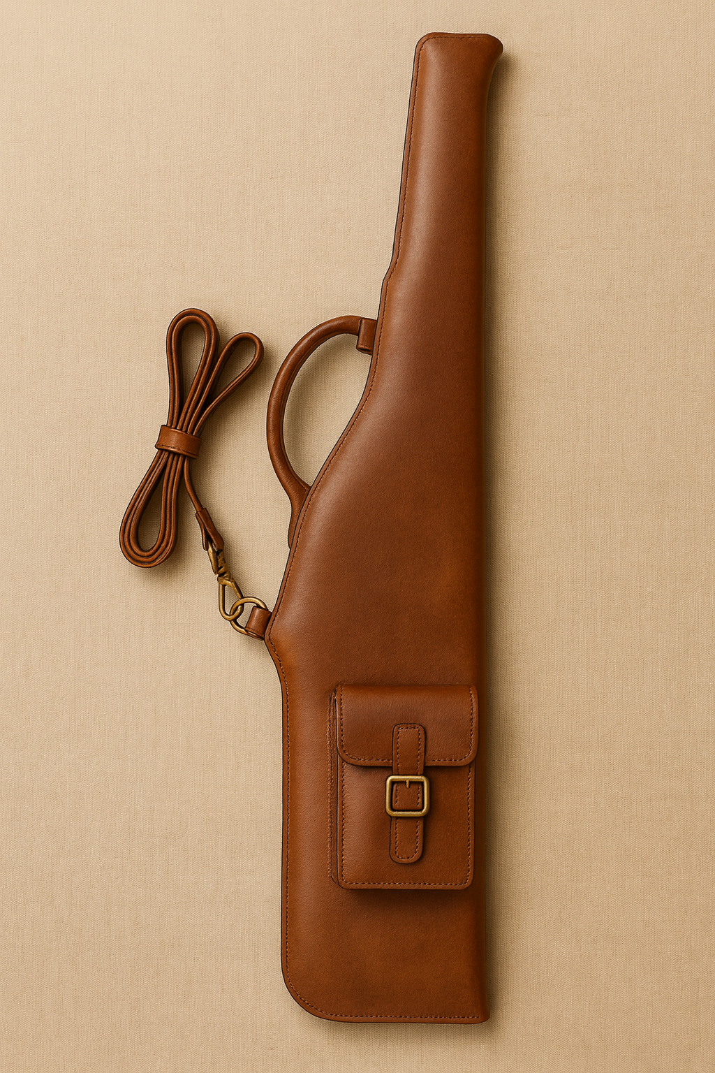Premium Leather Gun Case - Brown Single Rifle Carrier