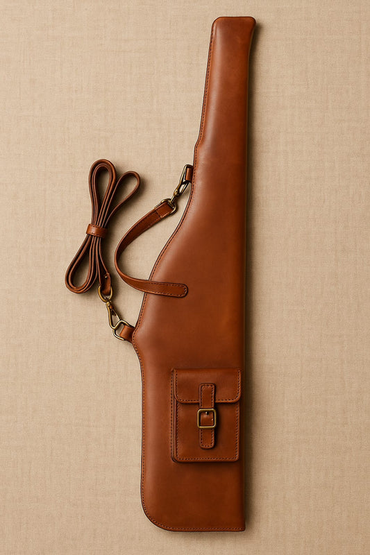 Premium Leather Gun Case - Brown Single Rifle Carrier