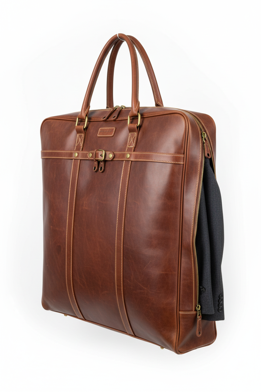 Premium Leather Suit Carrier